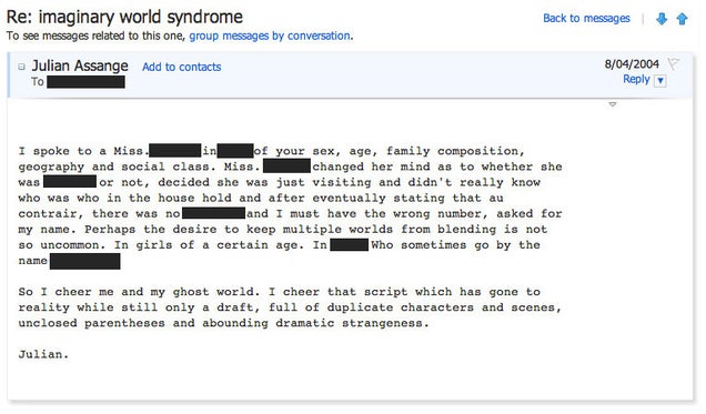 The Creepy, Lovesick Emails of Julian Assange