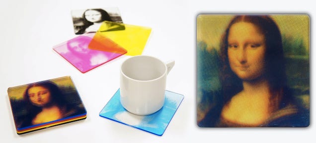 When These CMYK Coasters Are Stacked a Masterpiece Is Revealed