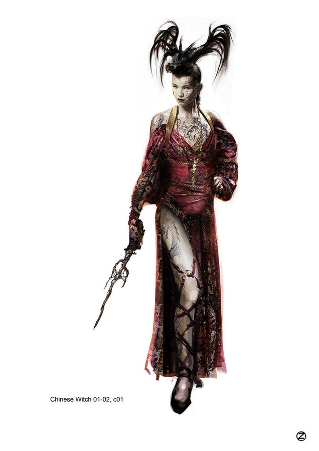 The grotesque witch concept art from Hansel & Gretel will probably turn you on