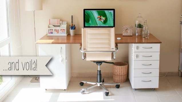 This DIY Office Desk Is Super-Sturdy, Built from IKEA Kitchen Parts