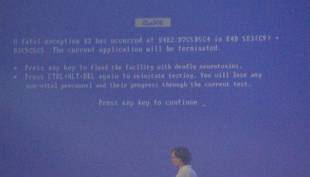 Portal 2 Hijacks Blue Screen of Death At GDC Awards
