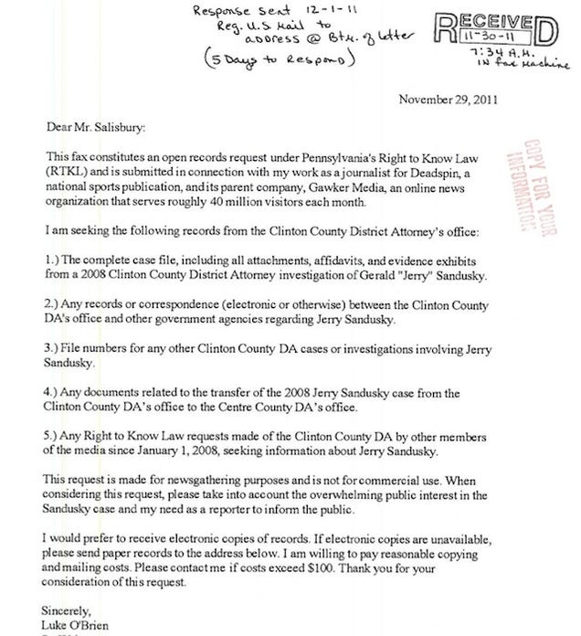 How Our Jerry Sandusky Public Records Request Created A Quantum Singularity, Or Something