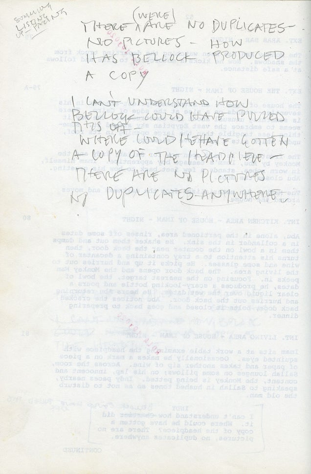 Read Harrison Ford's original script notes from Raiders of the Lost Ark