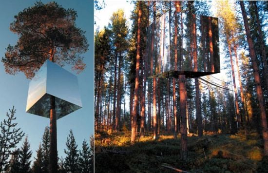 Mirrored Treehouse Hotel Makes You Invisible in the Forest