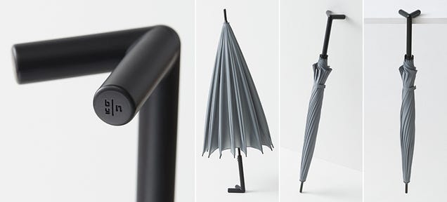 A Clever Standing Umbrella Drips Dry On Its Own Two Feet