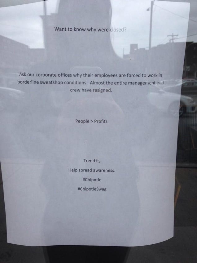 Chipotle Workers Quit, Shut Down Store, Because That Job Sucks
