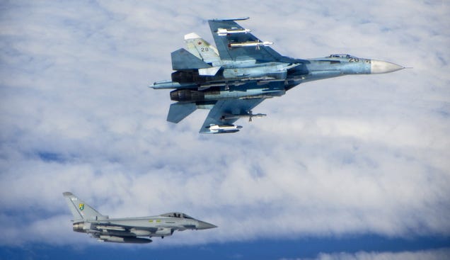 Photos of NATO fighters intercepting fully armed Russian jets