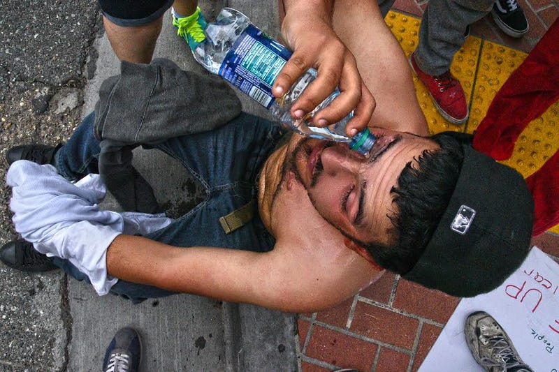Photographs Show Trump Supporters Pepper Spraying Protesters in The Face (UPDATED)