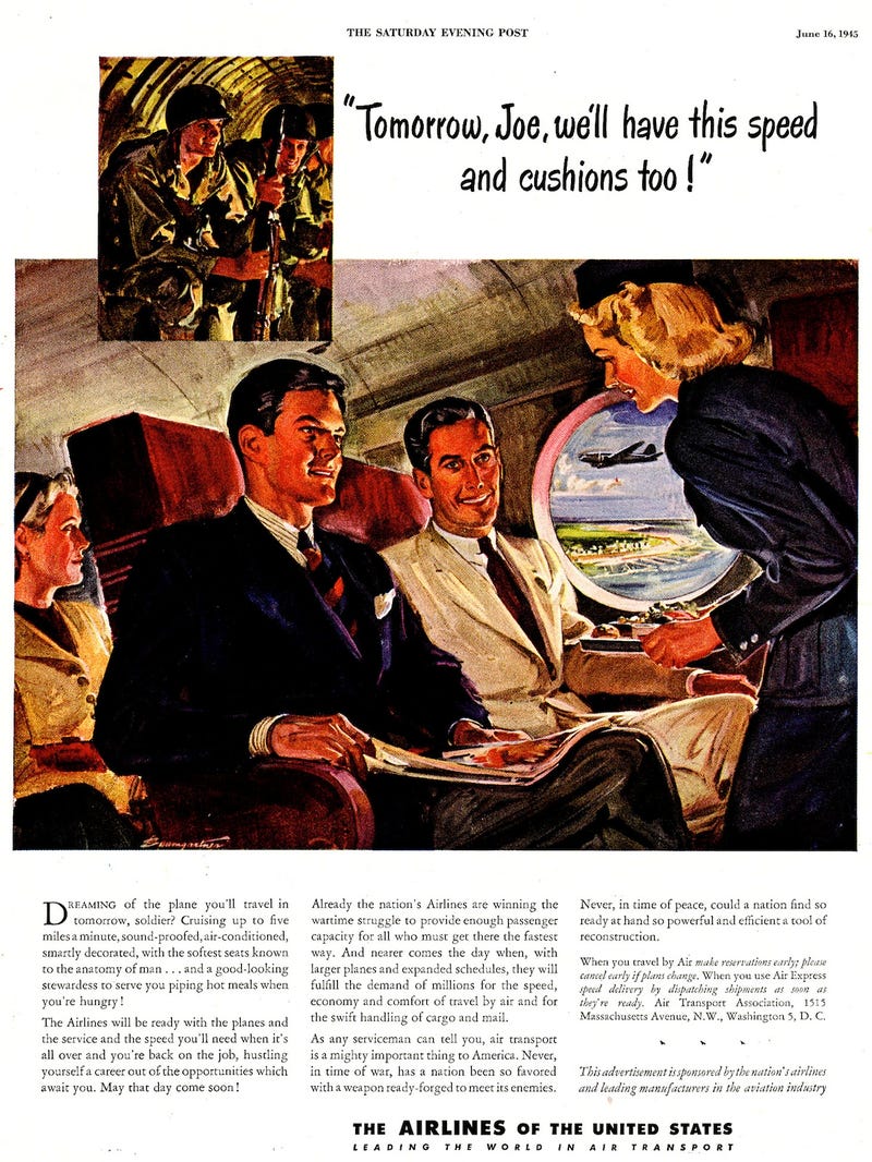 the post-wwii planes of the future had legroom to