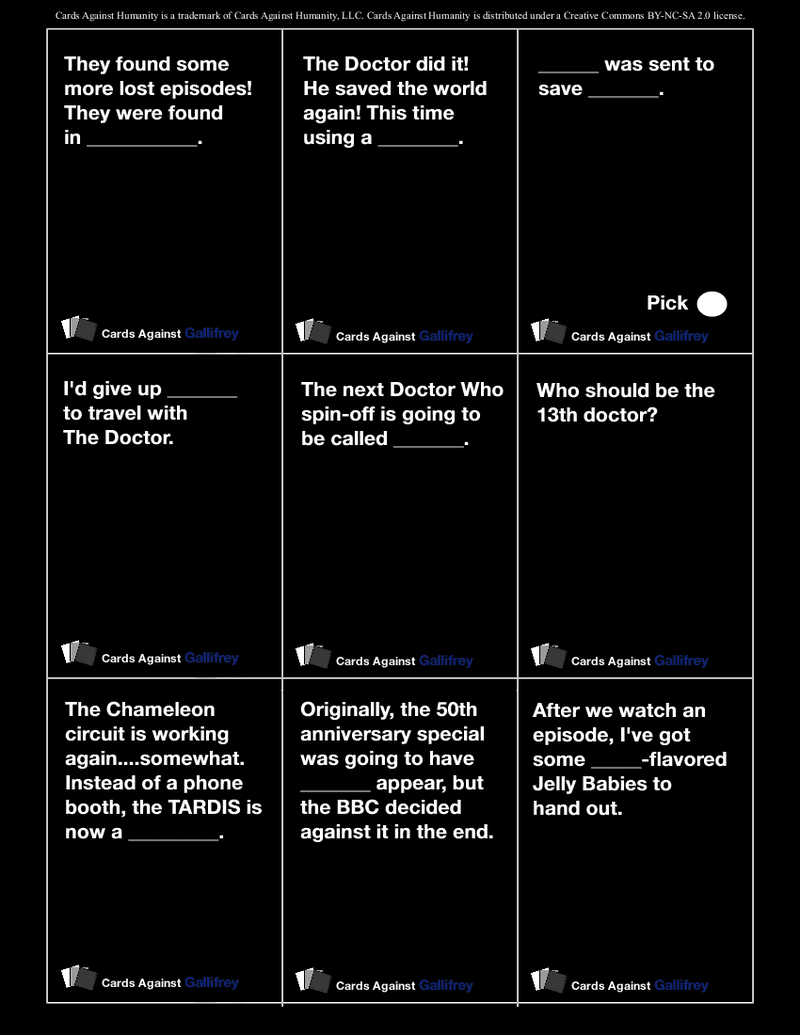 Free Cards Against Humanity Printable