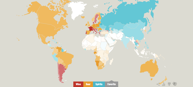 Every Country's Drinking Preferences, Mapped