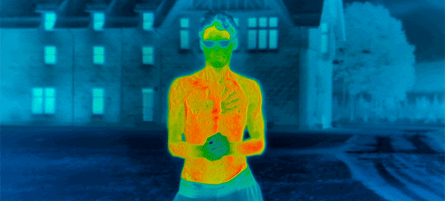 Thermal Imaging Reveals How Fast a Shirtless Person Loses Body Heat in the Cold