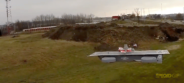 Guys take off and land planes on a flying Avengers' Helicarrier drone