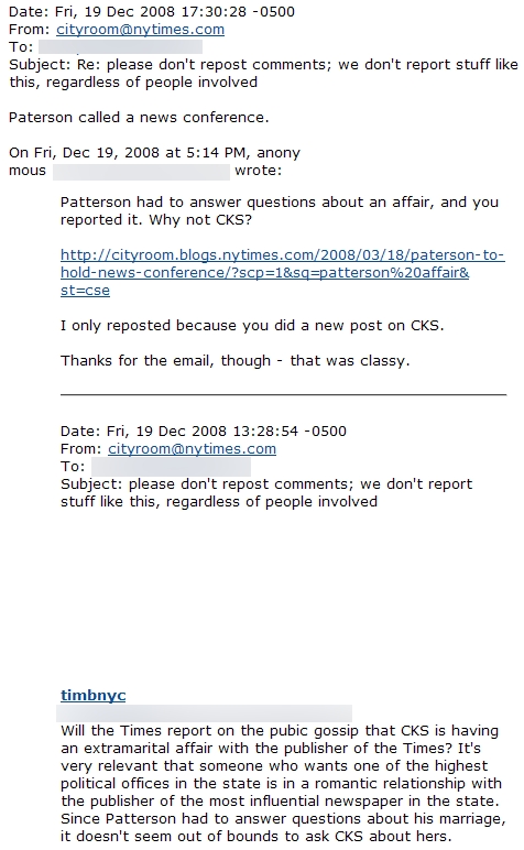 Times City Room Will Not Mention Caroline Kennedy's Special Friendship With Pinch Sulzberger