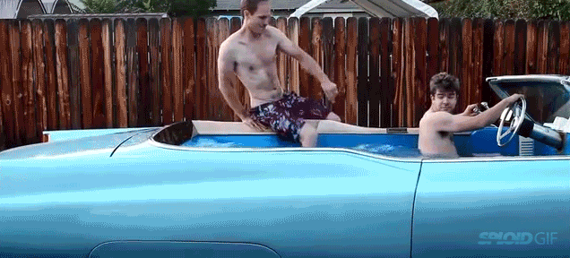 Guys transform old Cadillac into world's fastest hot tub