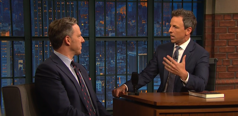 jake tapper tells seth meyers he"s shocked bill clinton isn"t