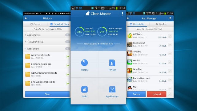 Clean Master Frees Up Space on Your Android Device