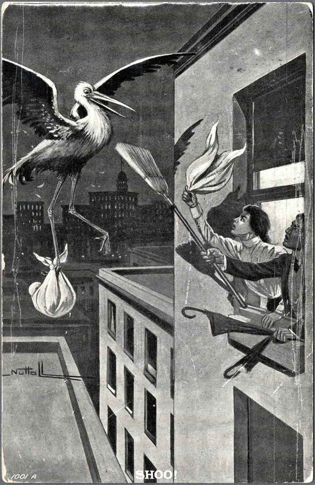 These vintage postcards would nowadays pass for threats by mail