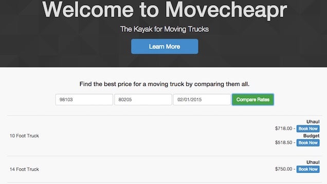 Movecheapr Compares Prices Between Moving Trucks