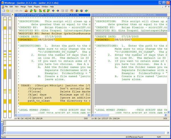 winmerge compare folders