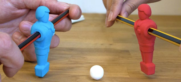 Forget the Table, All You Need For a Foosball Game Are These Erasers