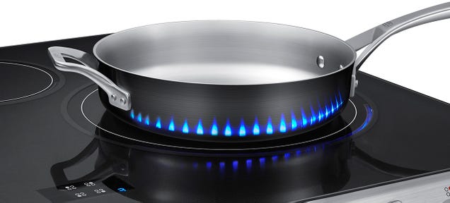 Fake LED Flames Indicate How Hot Samsung's New Induction Stove Gets