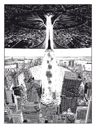 Celebrate the destruction of New York City with this crazy giant monster art