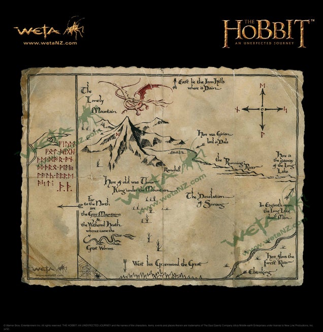 Gorgeous prop replica maps of Middle Earth take us through Peter Jackson's Hobbit