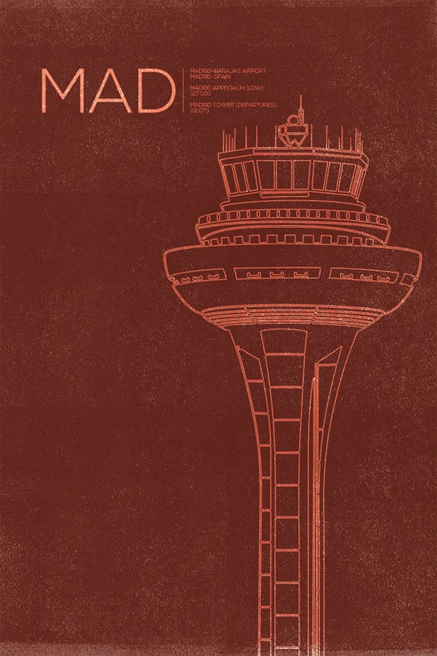 10 Graceful Posters Immortalizing the World's Air Traffic Control Towers