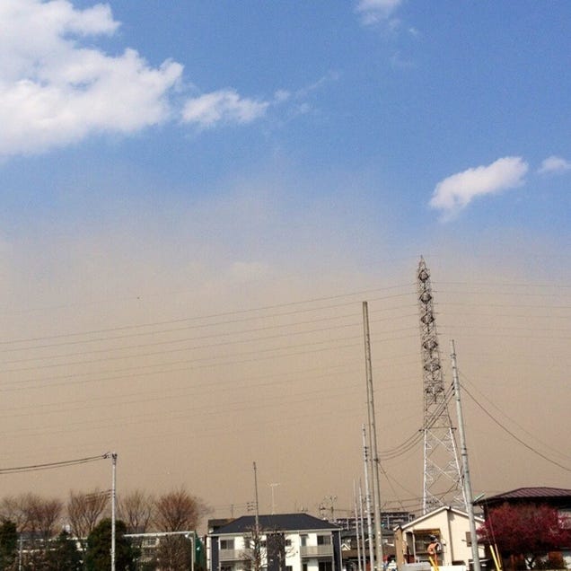 Sand, Smog, or Something Covered Japan in a Yellow Haze