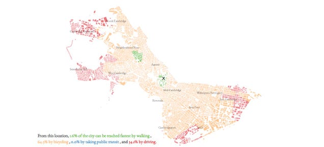 This Map Shows You The Fastest Way to Get Anywhere In Your City