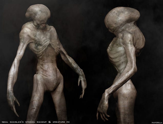 Prometheus concept art puts us face-to-sucker with the movie's creatures