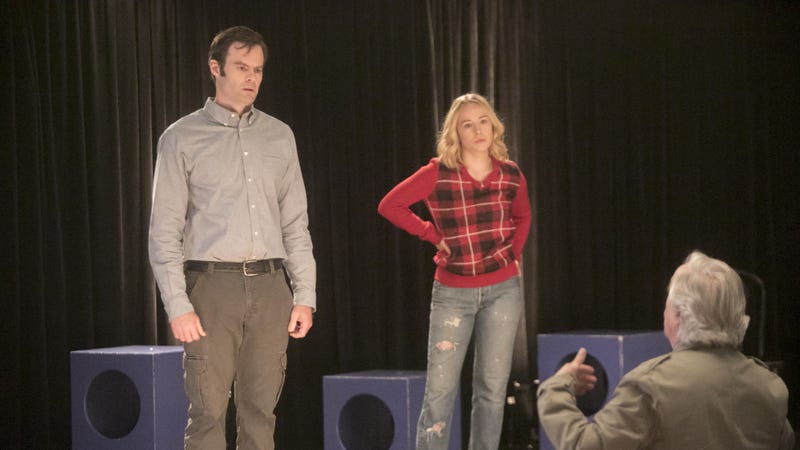 bill hader, sarah goldberg, and henry winkler in barry