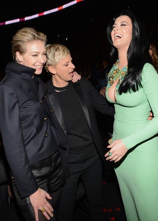 Forget What You Heard: Ellen Staring at Katy Perry's Boobs Is the Only Grammy Moment Worth Revisiting