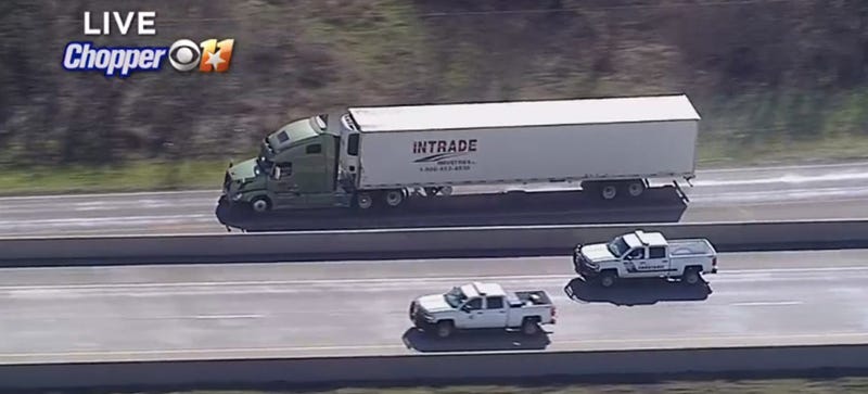 Live: Police In Standoff With Driver Of Stolen Big Rig