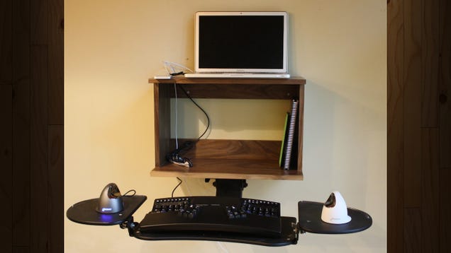 This Wall-Mounted Standing Desk Offers Storage and Flexibility