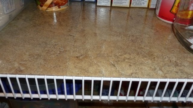 Cover Wire Shelves with Self-Adhesive Vinyl Floor Tiles