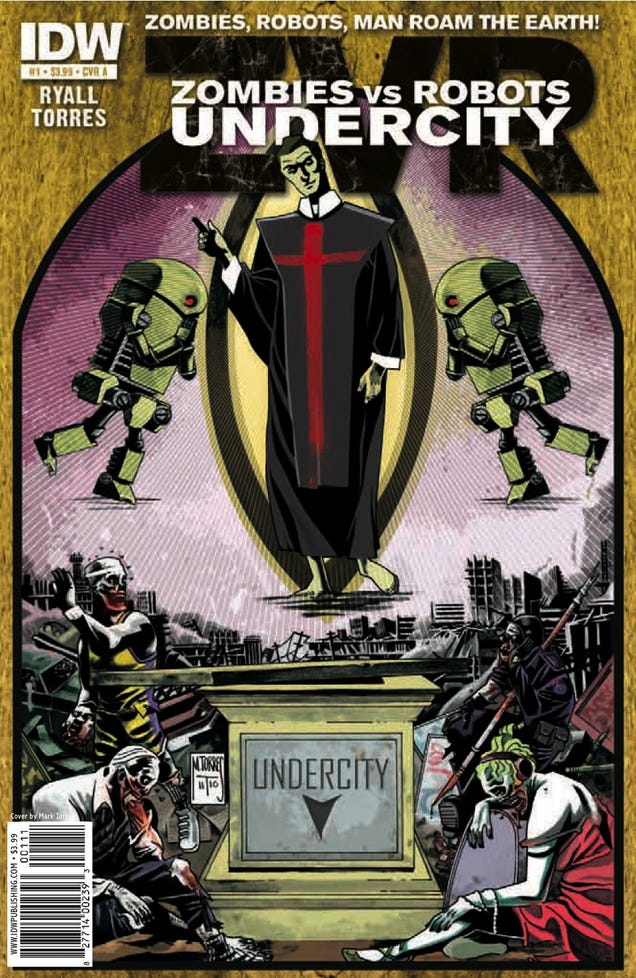 An exclusive preview of zombies-on-robots comic book mayhem!