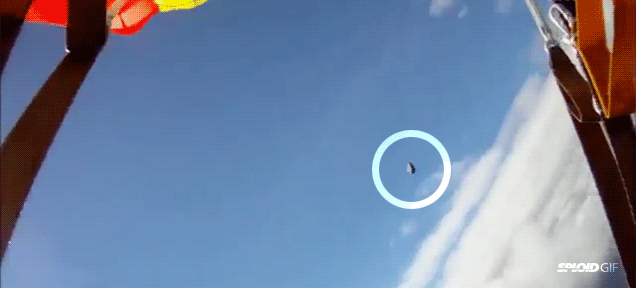 Video: Skydiver almost gets hit by meteorite
