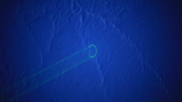 A Rare Look At The Laser Beam NASA Uses To Scan For Sea Ice