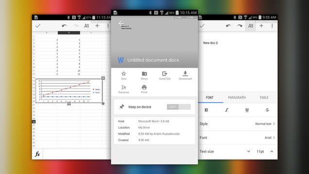 Google Docs and Sheets for Android Get UI Update, Many New Features