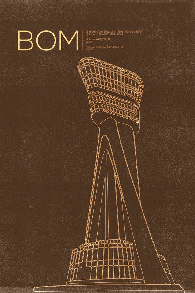 10 Graceful Posters Immortalizing the World's Air Traffic Control Towers