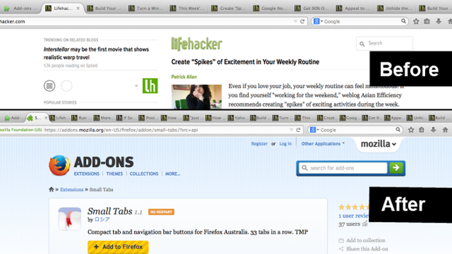 Small Tabs Removes Tab Scrolling and Fits More Tabs in Firefox