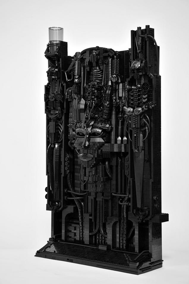 The artwork of H.R. Giger, recreated in LEGO bricks