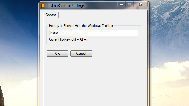 Taskbar Control Hides and Unhides the Windows Taskbar with a Hotkey