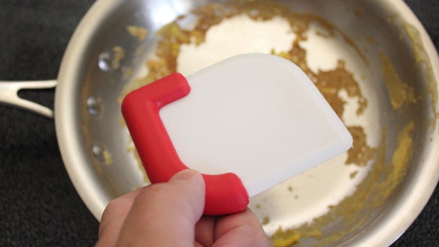 This Simple Nylon Scraper Cleans Your Stainless Steel Pans With Ease