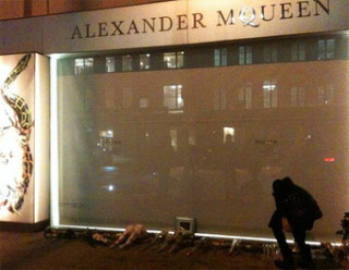 Makeshift Memorial for McQueen Outside MePa Store