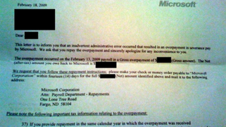Microsoft Overpaid Some Layoff Severances, Asks for It Back