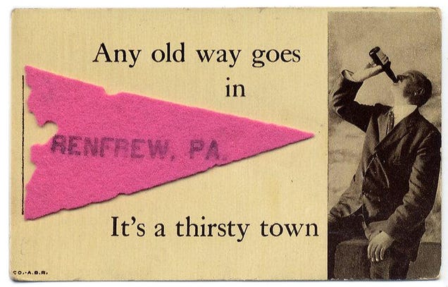 These vintage postcards would nowadays pass for threats by mail