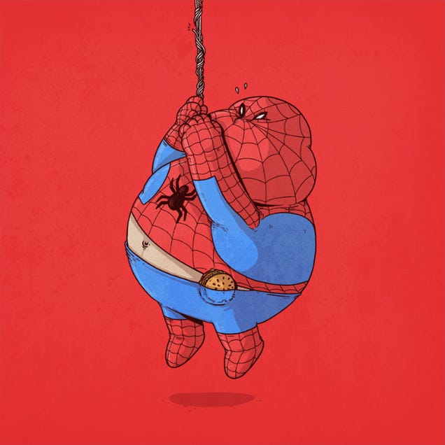 Morbidly obese versions of iconic pop culture characters by Alex Solis